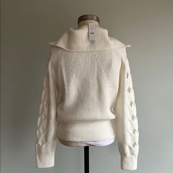 White House Black Market Cream Cowl Neck Sweater - Picture 7 of 12